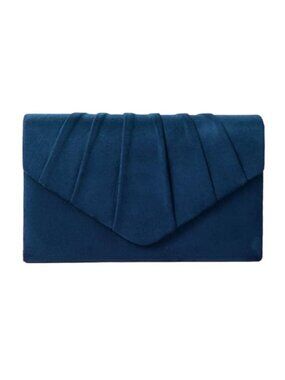 Pleated Velvet Suede Clutch Evening Bag for Women Wedding Party Handbag